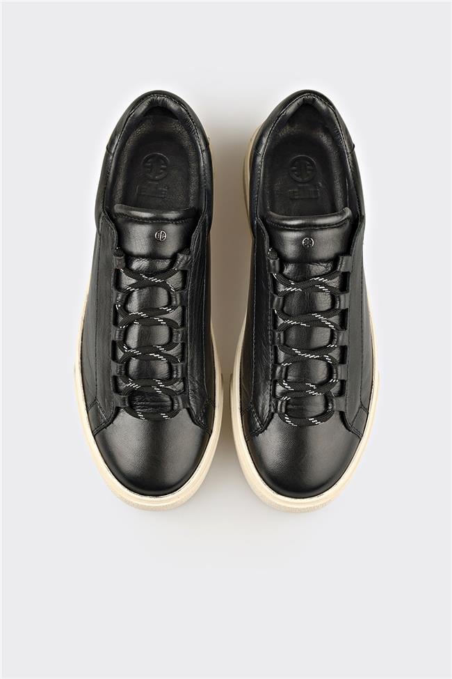 Siyah Deri Erkek Spor Ayakkabı