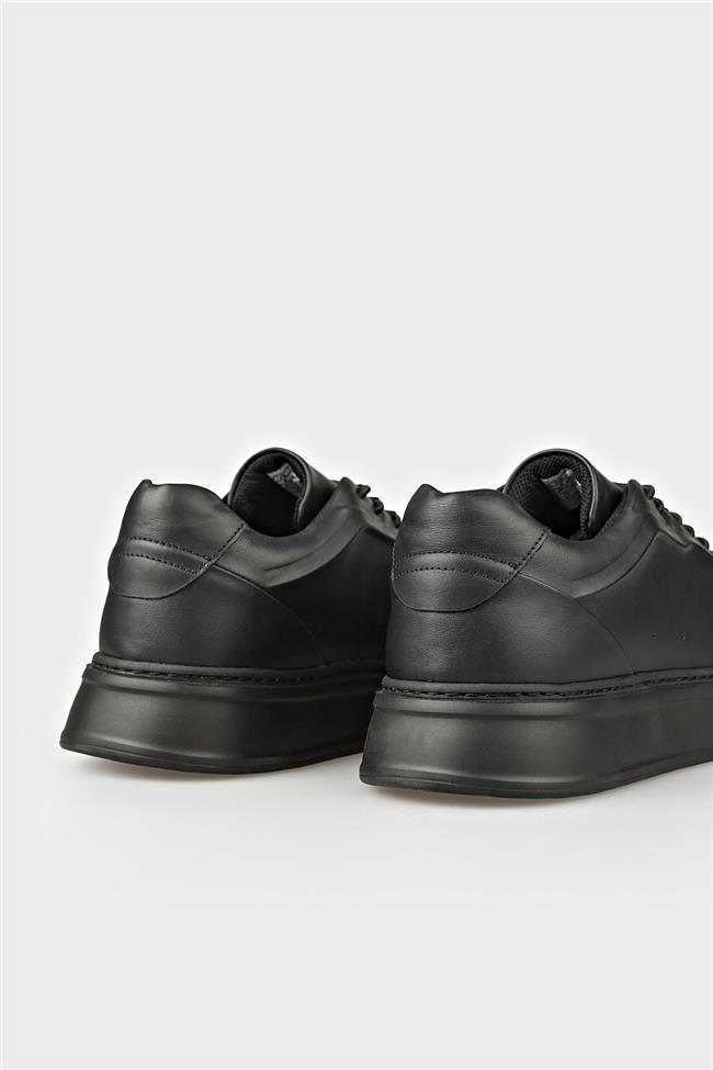 Siyah Deri Erkek Spor Ayakkabı