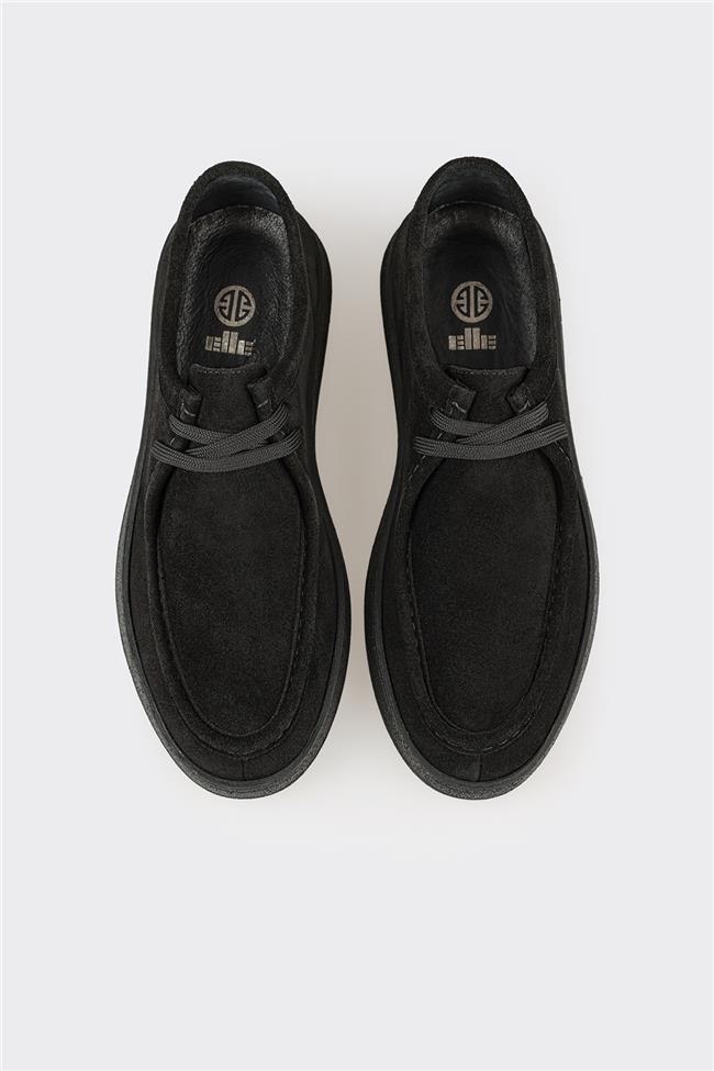 Siyah Deri Erkek Spor Ayakkabı