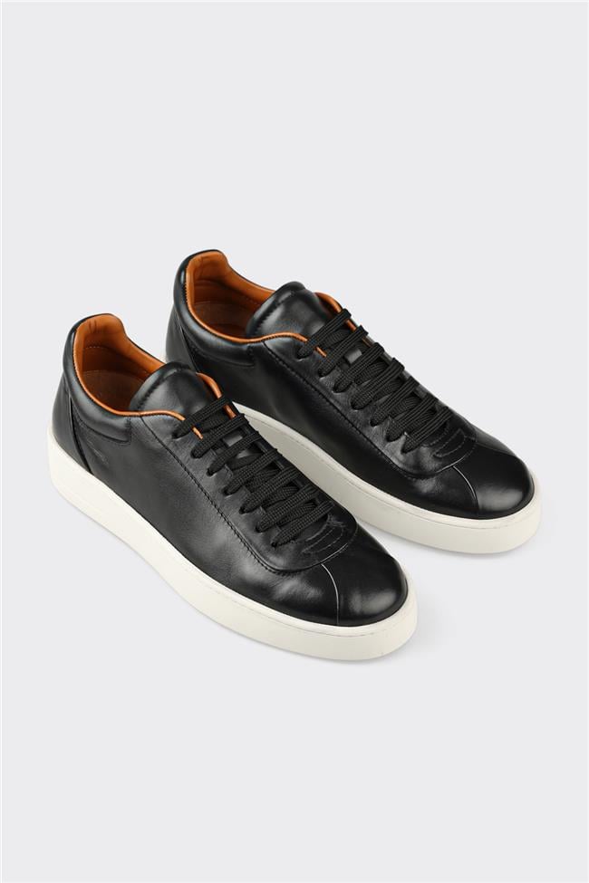 Siyah Deri Erkek Spor Ayakkabı