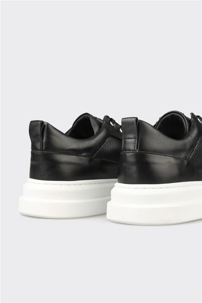 Siyah Deri Erkek Spor Ayakkabı