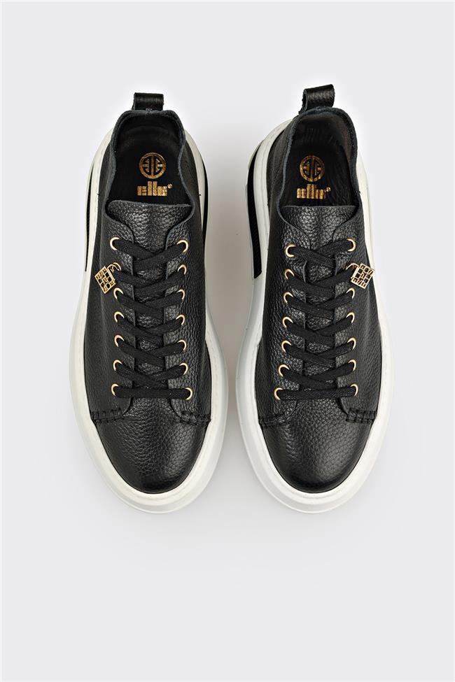 Siyah Deri Erkek Spor Ayakkabı