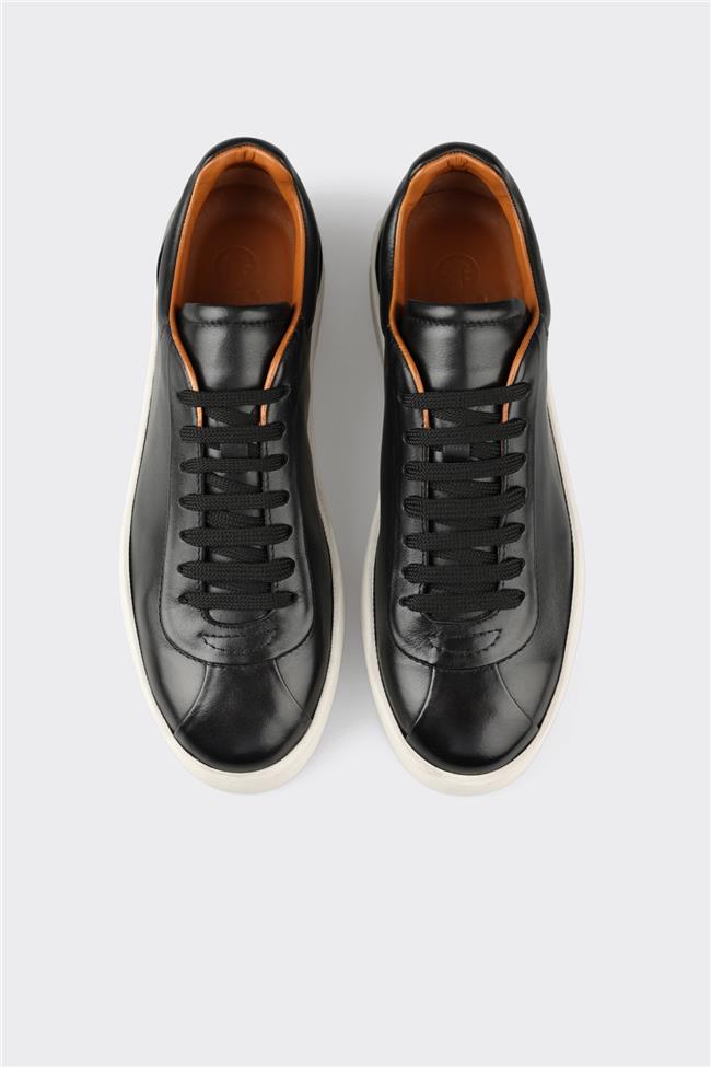 Siyah Deri Erkek Spor Ayakkabı