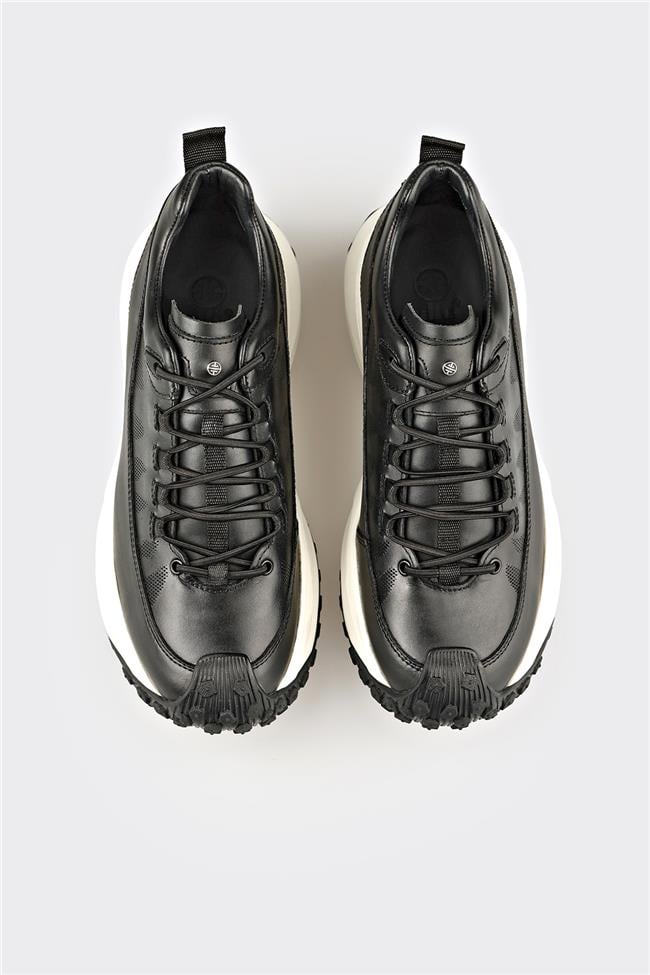 Siyah Deri Erkek Spor Ayakkabı