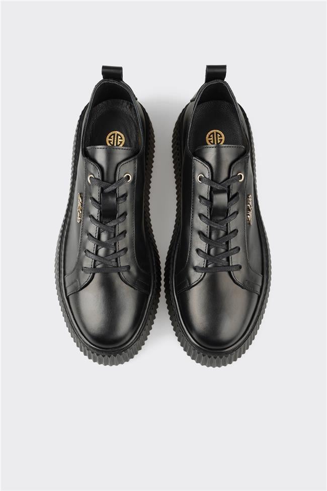 Siyah Deri Erkek Spor Ayakkabı