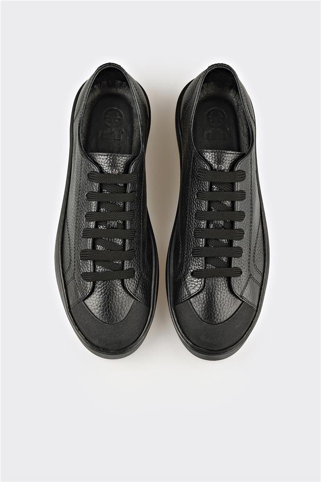 Siyah Deri Erkek Spor Ayakkabı