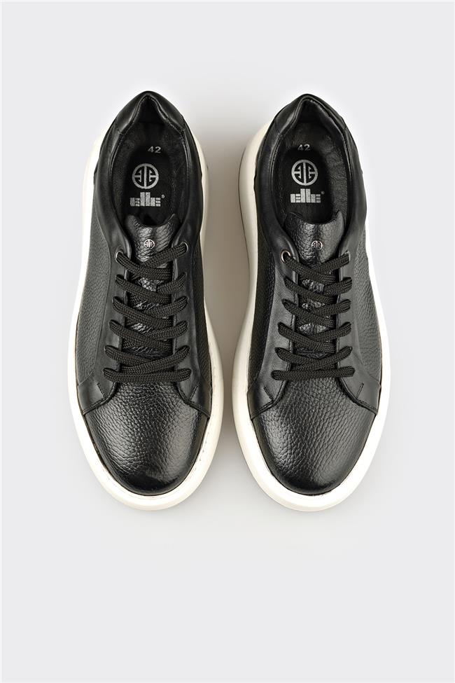 Siyah Deri Erkek Spor Ayakkabı