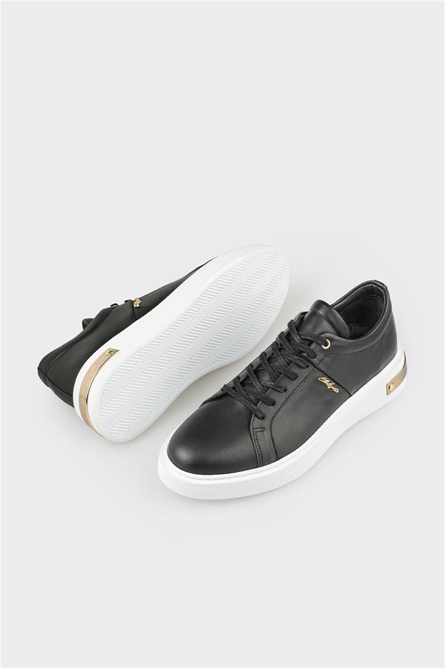 Siyah Deri Erkek Spor Ayakkabı