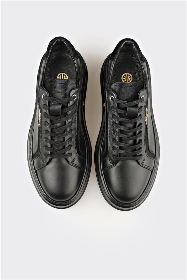 Siyah Deri Erkek Spor Ayakkabı