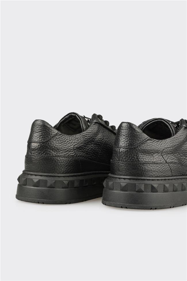 Siyah Deri Erkek Spor Ayakkabı