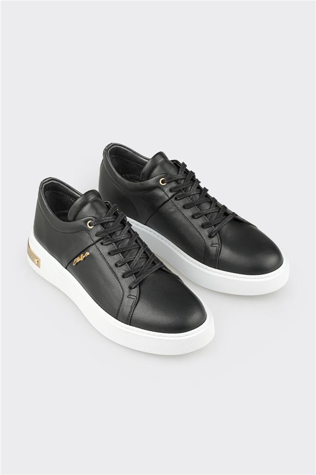 Siyah Deri Erkek Spor Ayakkabı