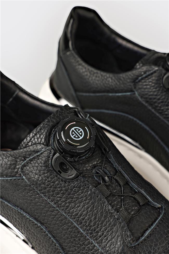 Siyah Deri Erkek Spor Ayakkabı