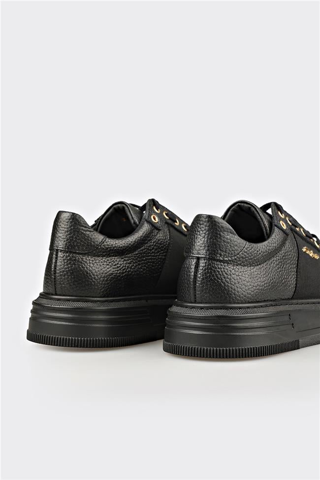 Siyah Deri Erkek Spor Ayakkabı