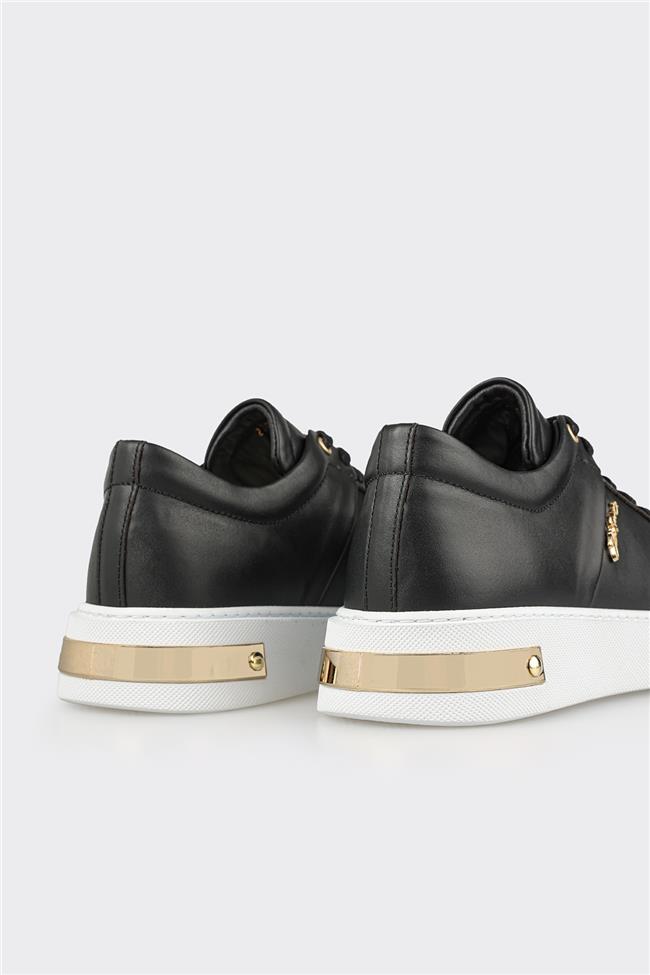 Siyah Deri Erkek Spor Ayakkabı