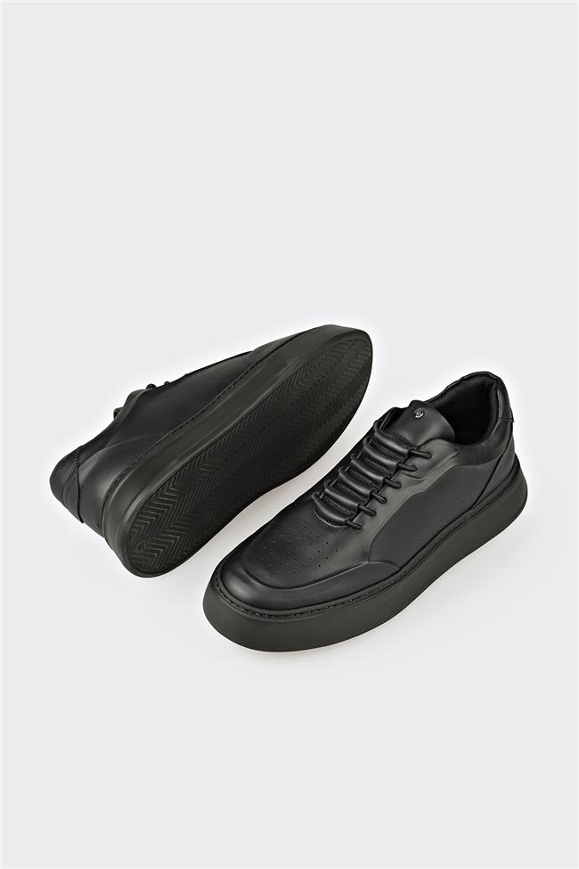 Siyah Deri Erkek Spor Ayakkabı