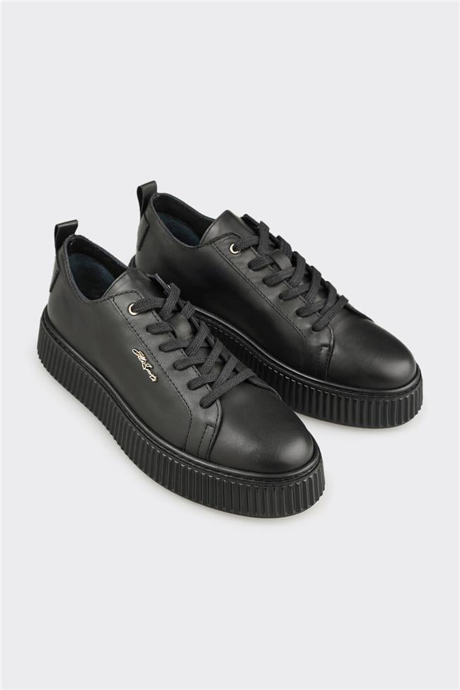 Siyah Deri Erkek Spor Ayakkabı