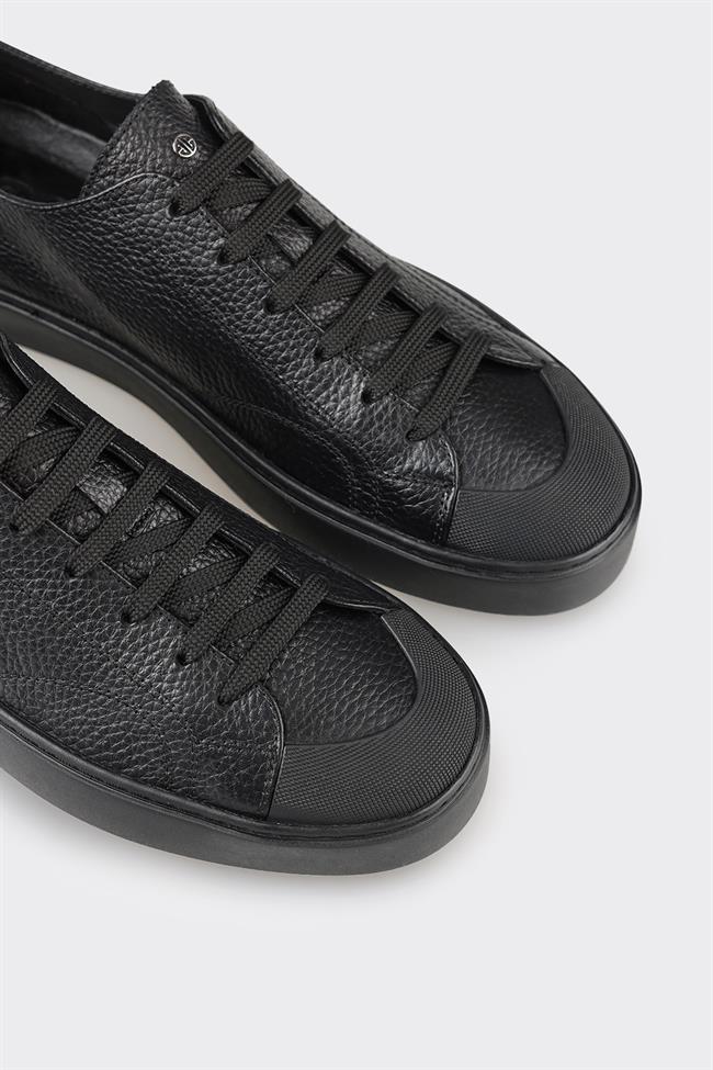 Siyah Deri Erkek Spor Ayakkabı