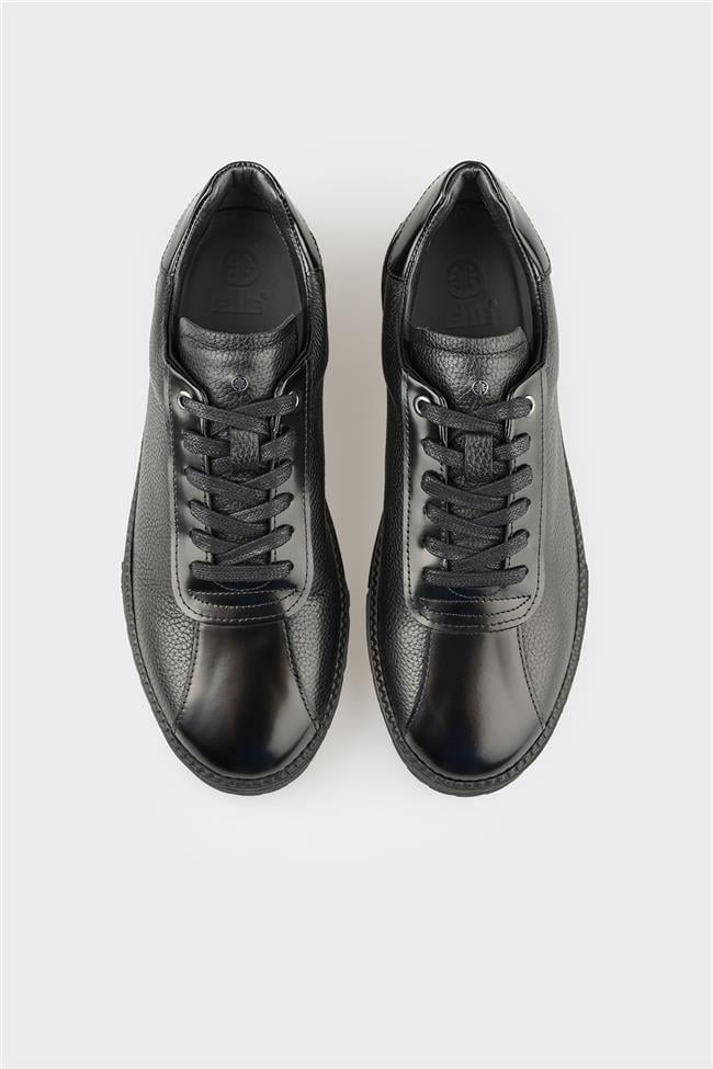 Siyah Deri Erkek Spor Ayakkabı