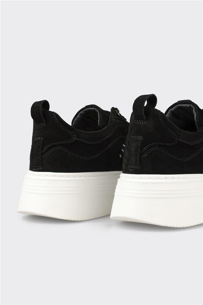 Siyah Deri Erkek Spor Ayakkabı