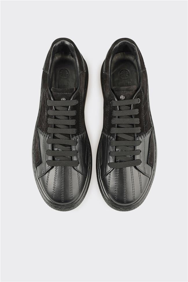 Siyah Deri Erkek Spor Ayakkabı