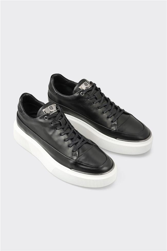 Siyah Deri Erkek Spor Ayakkabı