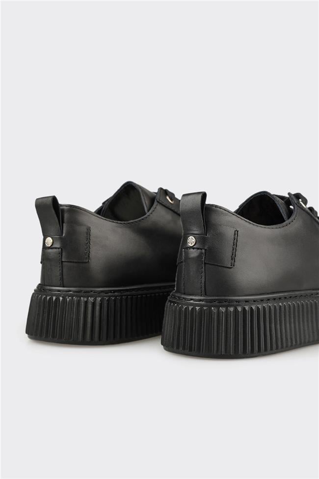 Siyah Deri Erkek Spor Ayakkabı