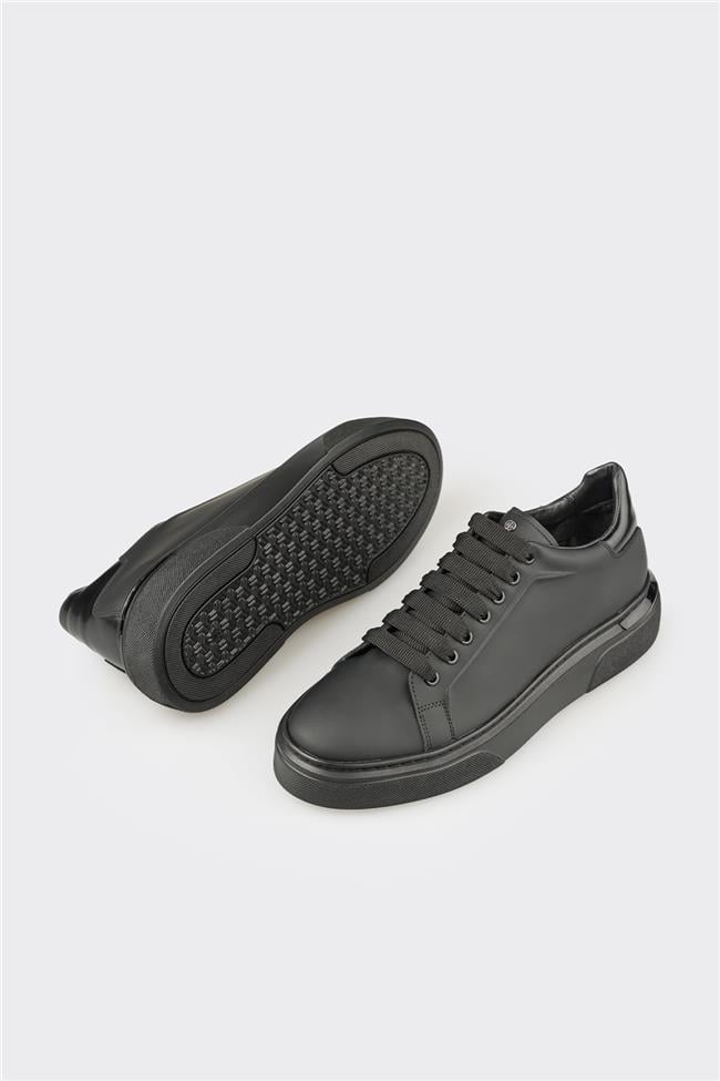 Siyah Deri Erkek Spor Ayakkabı