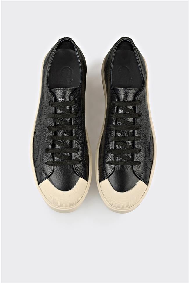 Siyah Deri Erkek Spor Ayakkabı