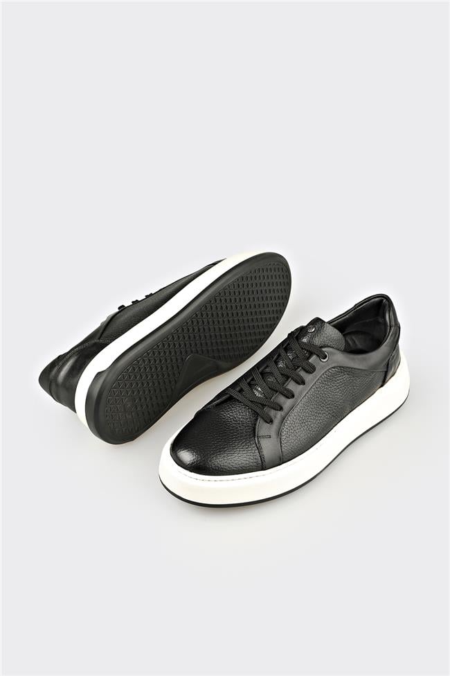 Siyah Deri Erkek Spor Ayakkabı