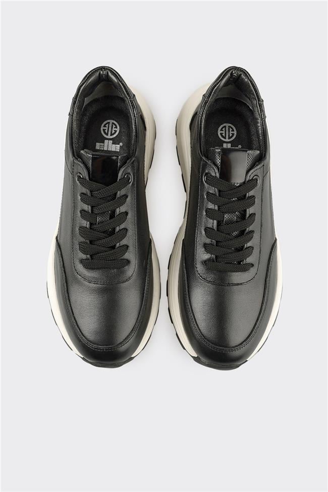 Siyah Deri Erkek Spor Ayakkabı