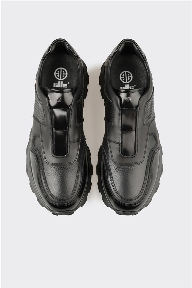 Siyah Deri Erkek Spor Ayakkabı