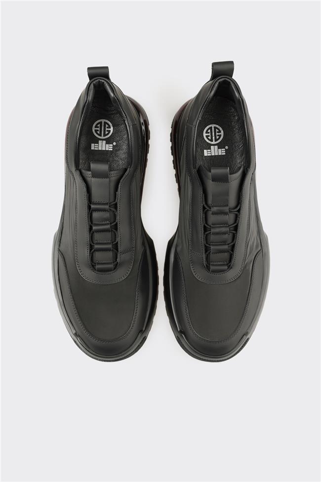 Siyah Deri Erkek Spor Ayakkabı