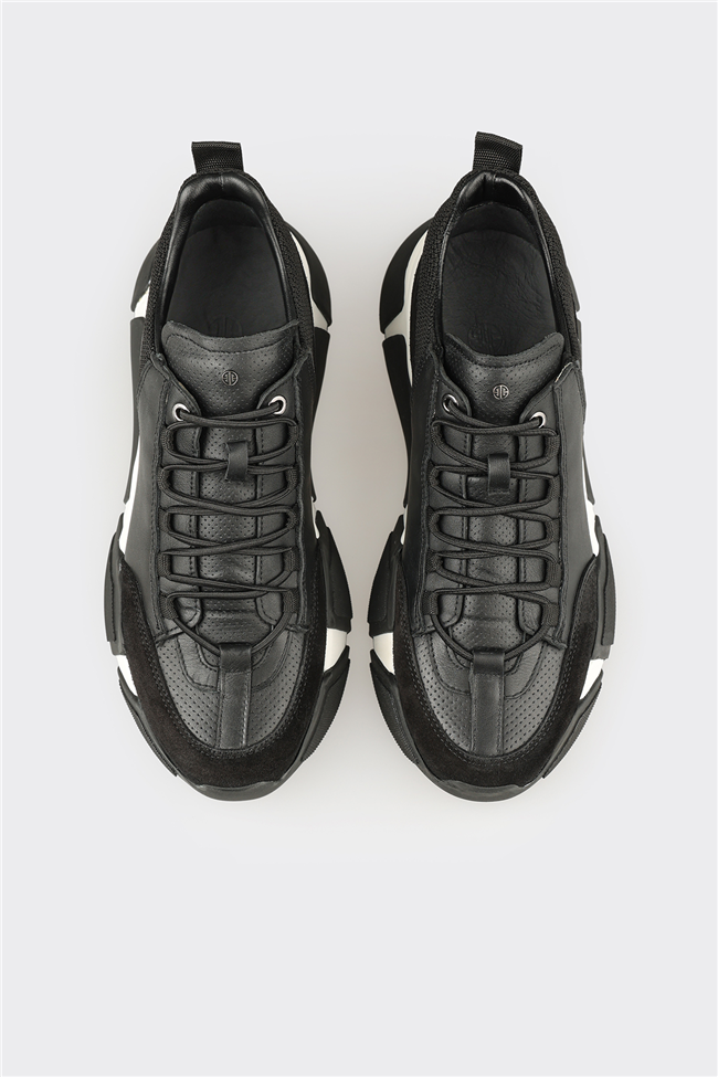 Siyah Deri Erkek Spor Ayakkabı