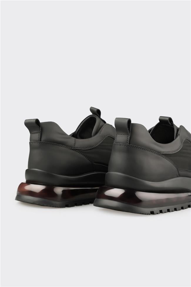 Siyah Deri Erkek Spor Ayakkabı