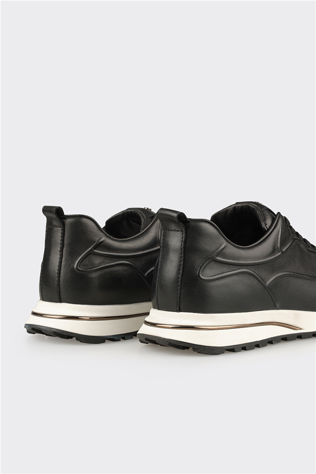 Siyah Deri Erkek Spor Ayakkabı