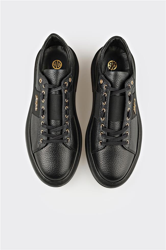 Siyah Deri Erkek Spor Ayakkabı