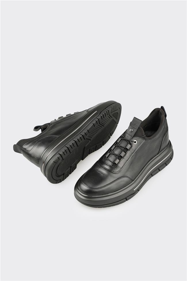Siyah Deri Erkek Spor Ayakkabı