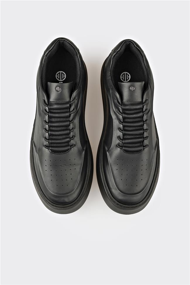 Siyah Deri Erkek Spor Ayakkabı