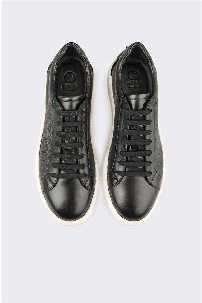 Siyah Deri Erkek Spor Ayakkabı