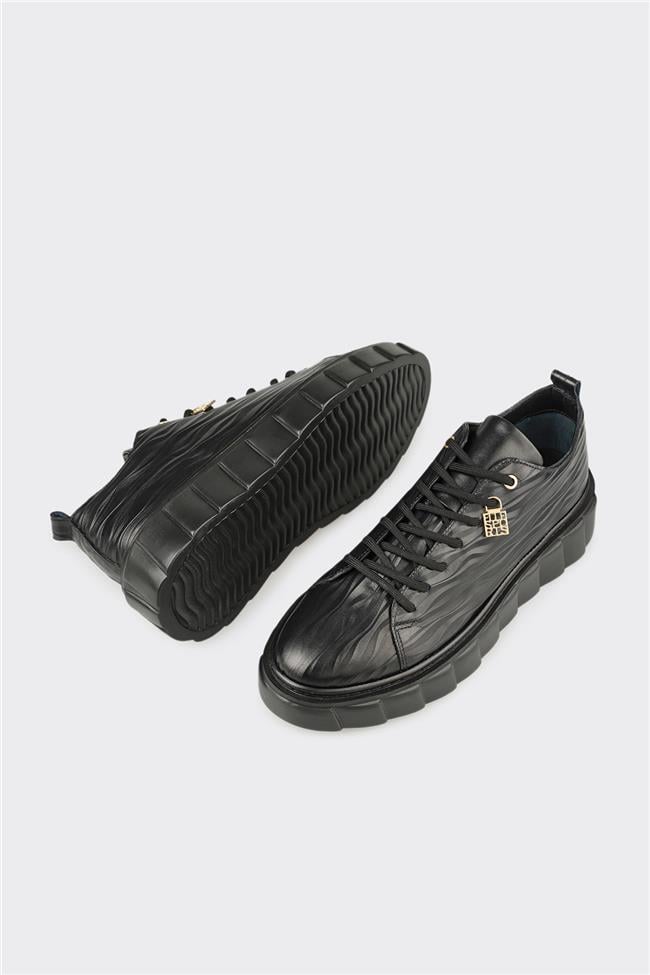 Siyah Deri Erkek Spor Ayakkabı