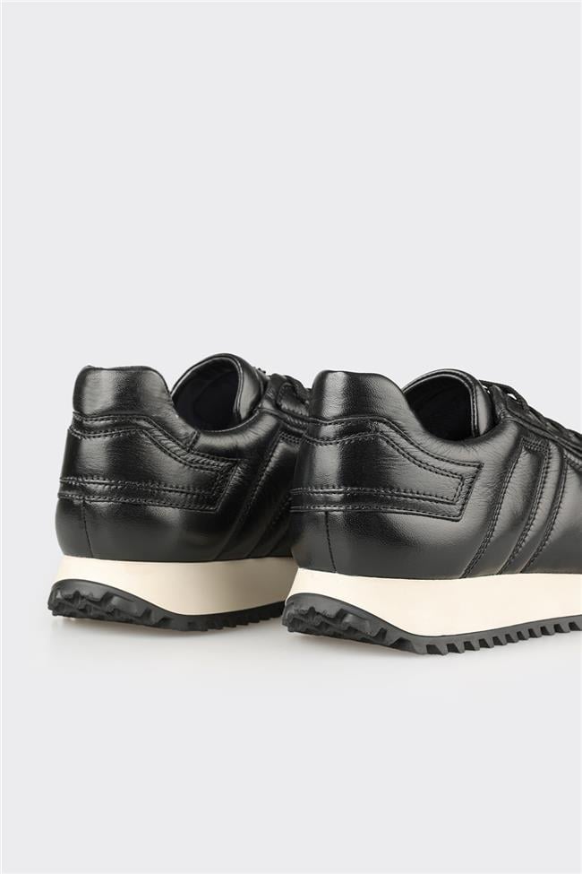 Siyah Deri Erkek Spor Ayakkabı