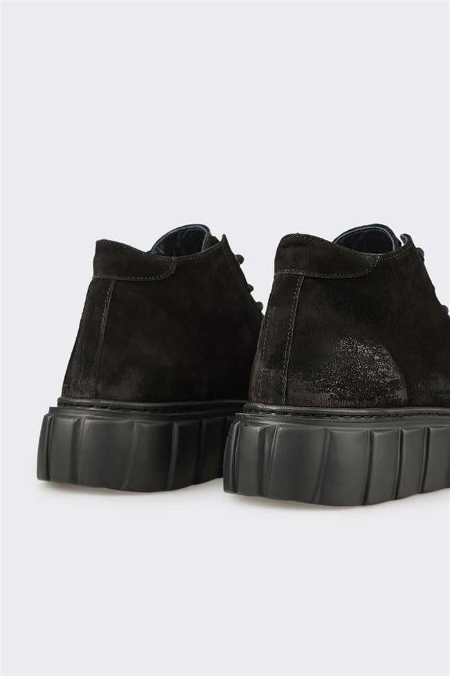 Siyah Deri Erkek Spor Bot