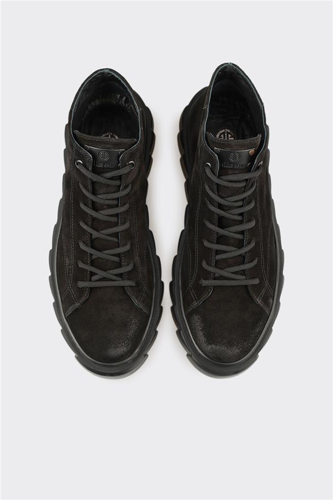 Siyah Deri Erkek Spor Bot