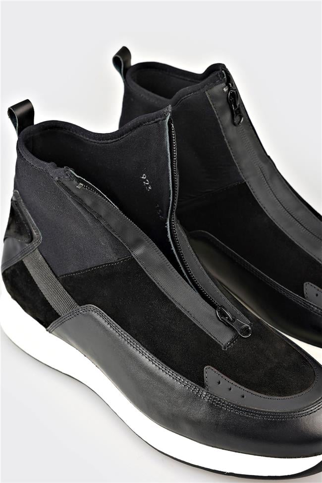 Siyah Deri Erkek Spor Bot