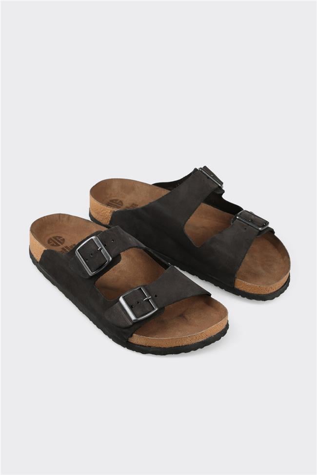 Siyah Deri Erkek Terlik