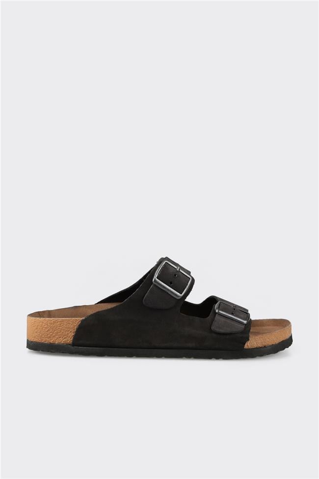 Siyah Deri Erkek Terlik