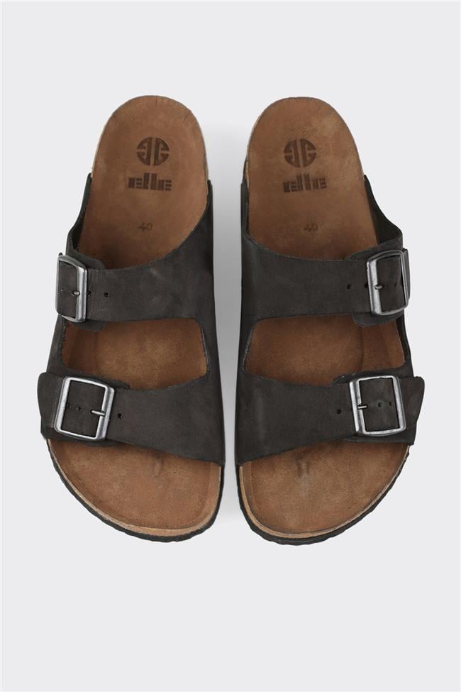 Siyah Deri Erkek Terlik