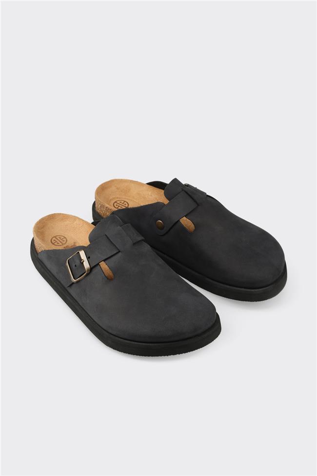 Siyah Deri Erkek Terlik