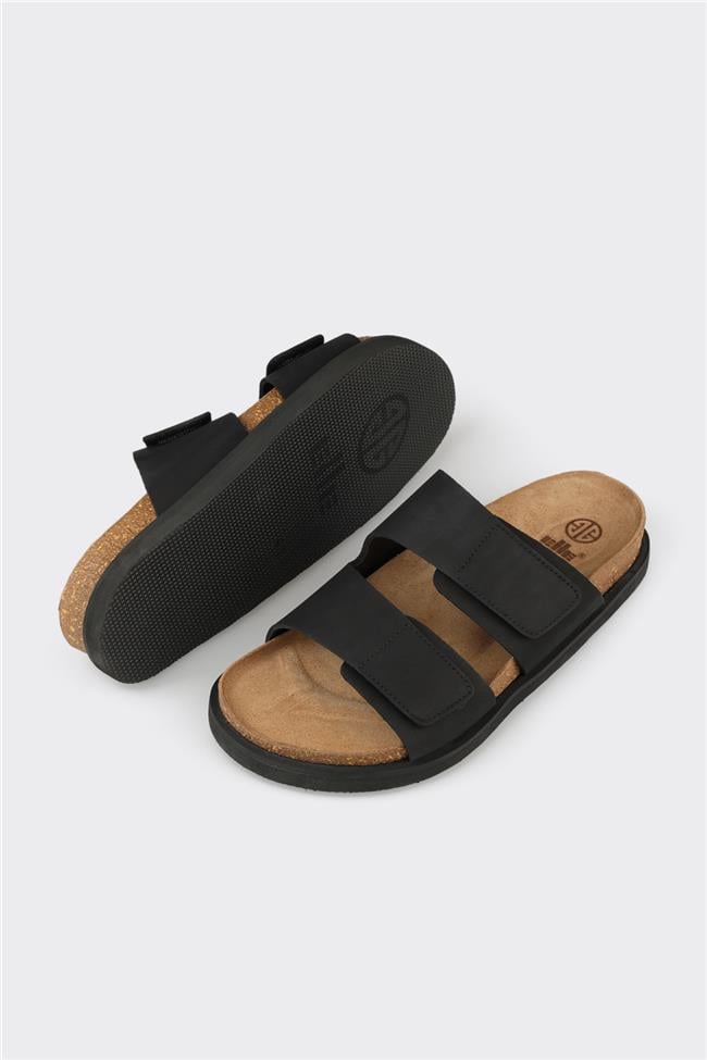 Siyah Deri Erkek Terlik