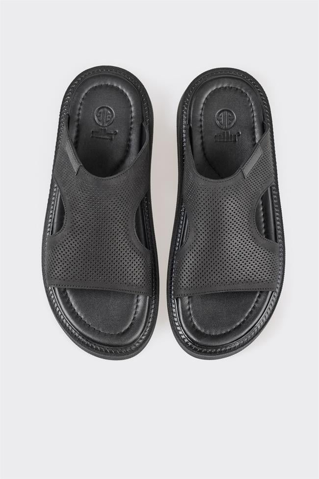 Siyah Deri Erkek Terlik